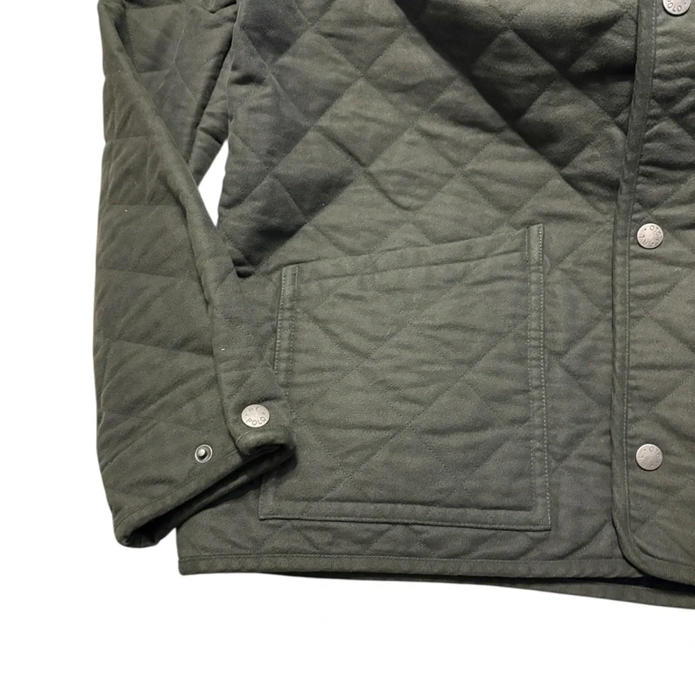 Polo Ralph Lauren Men's Quilted Chore Jacket L Green Navy Corduroy Collar Preppy